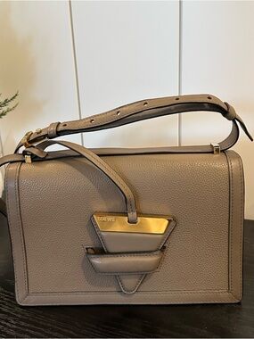 Loewe Small Barcelona Taupe Pebbled Leather Shoulder or Crossbody Bag